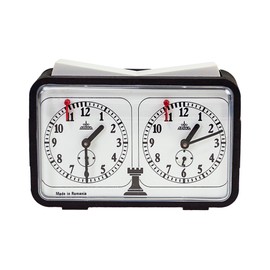 STERLING Games Analog Chess Clock, Professional Mechanical Chess Timer with Extra Large Display, Wind-Up Timer with No Batteries Needed, Black