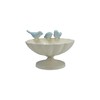 Creative Co-Op Decorative Metal Scalloped Bowl with 3D Birds, Antique