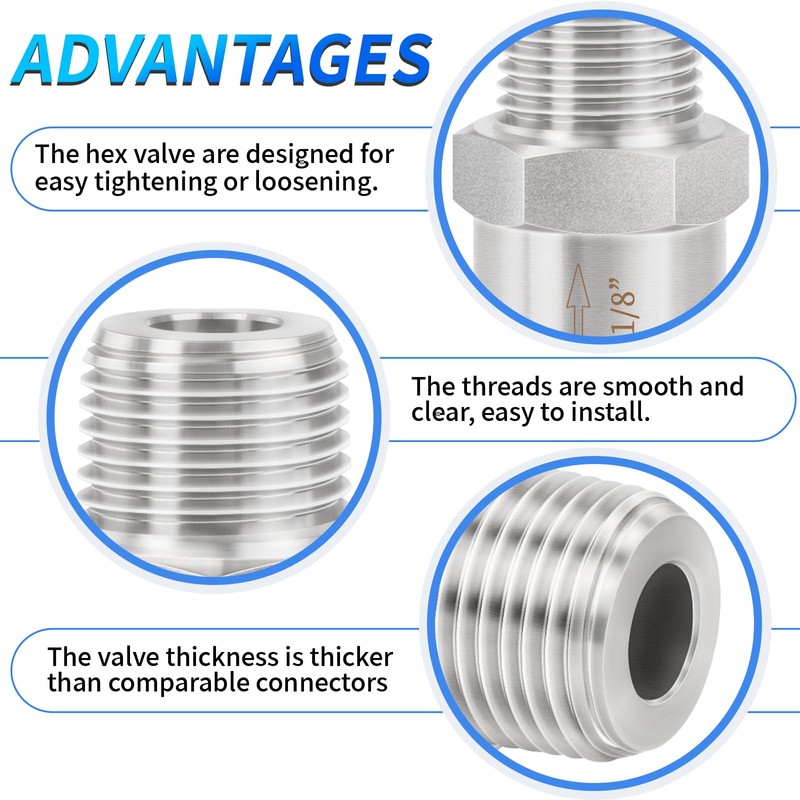 ChillWaves 304 Stainless Steel In-Line Split Check Valve 1/8" NPT