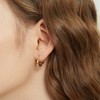 ALEXCRAFT Thick Hoop Earrings Small Women's 14K Golden Silver Earrings