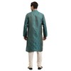 Sojanya (Since 1958, Jacquard Silk Kurta para hombre, Azul verde