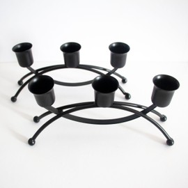 2 Pack Iron Candle Holder with Three Holes, Suitable for Table Candles Under 0.85 inches，Black Candlestick Holders