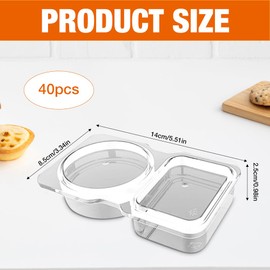 40 PCS Reusable Snack Pack Containers, Double Compartment Snack Containers with Lids,Thickened and Portable Sauce Condiment and Dip Containers for Portion Control, Prep, Work, Picnic, Travel, Fridge