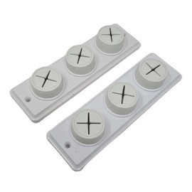 fiXte 2 Pack of Soft Rubber Push in Triple Towel Cloth Holder Screw Fix-White fixings included