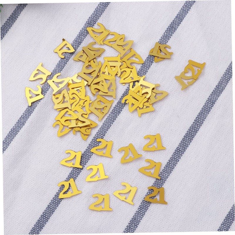 LABRIMP 1200pcs Gold Confetti Table Cloth Birthday Party Supplies Number