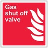 Vsafety 13021AT-S'Gas Shut Off Valve' Sign, Square, 200 mm x