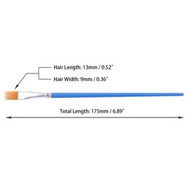 30 Pcs 9mm Wide Flat Paint Brushes, Acrylic Small Brush Bulk for Detail Painting