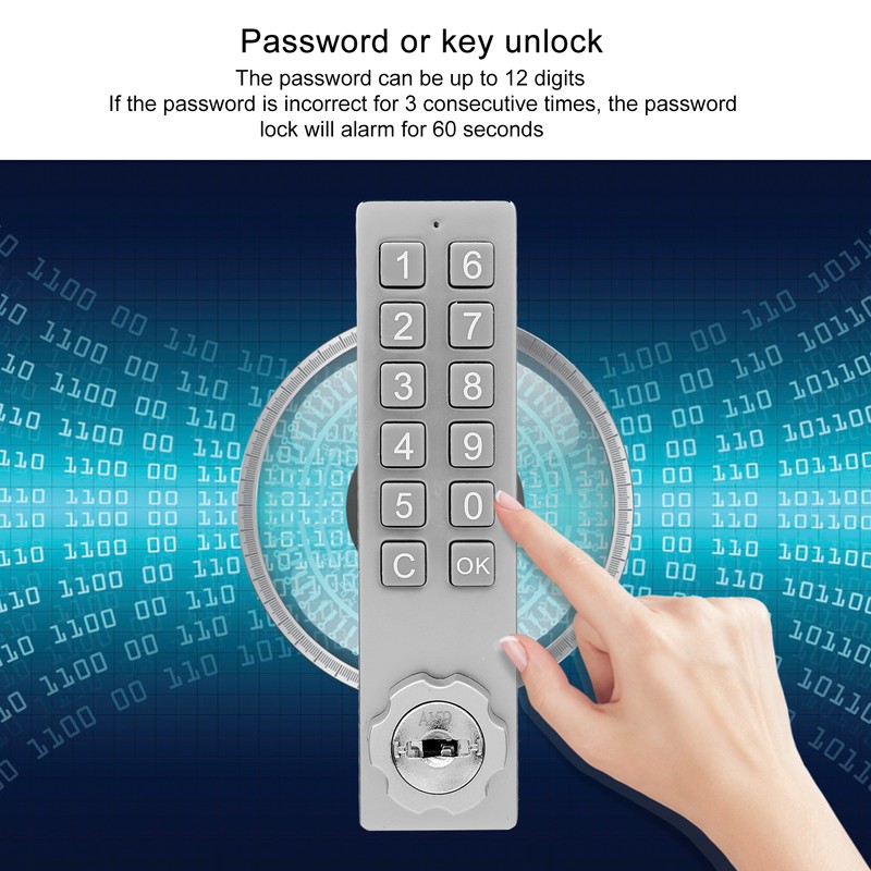 Keypad Cabinet Lock Password Key Unlocking Zinc Alloy Security With