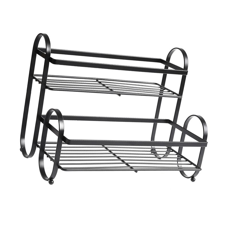 Metal Desktop Storage Rack 2 Tier Prevent Slip Multifunction Metal