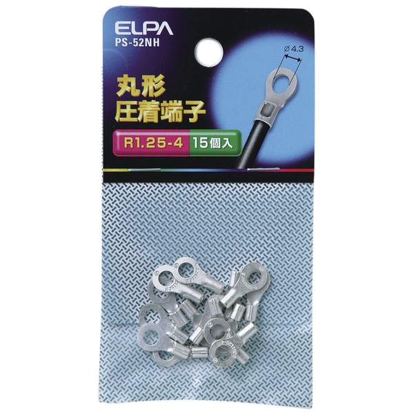 ELPA PS-52NH Round Terminal Wiring Crimp Terminal 0.6 inch (15.8