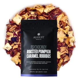 August Uncommon Psychocandy – Pumpkin Caramel Rooibos Tea – Caffeine Free Loose Leaf Tea Herbal Blend w/Real Pumpkin, Vanilla & Buttery Caramel for Cozy Dessert-Style Nighttime Rituals (1.75oz Pouch)