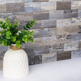 Art3d 10-Sheet Peel and Stick Backsplash PVC Wall Tile, Stickon Tile for Kitchen Backplash, Bathroom Vanities, Fireplace Decor, Laundry Table, Stair Decals in Light Rustic, Plastic-Sheets