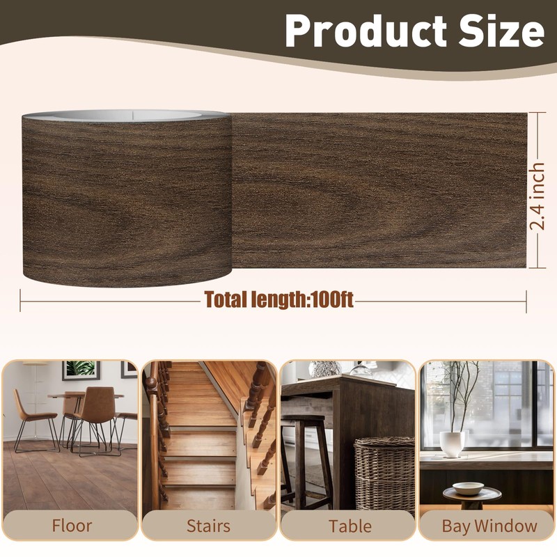 ZYJT Wood Grain Repair Tape, 2.4 inch X 100ft Self