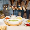 Premium Bamboo Chip and Dip Serving Set 5-Container Spinning Lazy