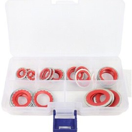 XMHF 30 Pcs 15-32241 Original Equipment AC Compressor Seals, Automotive Self-Centered Bonded Seal Air Conditioning Compressor Port Seal Washer Kit