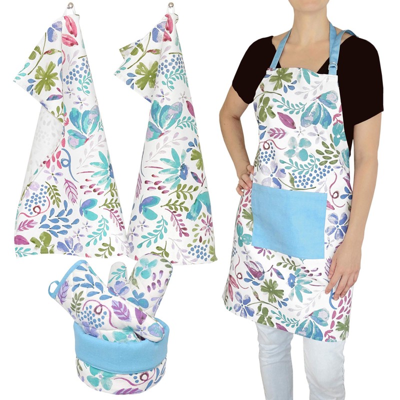 Lashuma Bread Basket Kitchen Cotton Decorative Basket Colourful Watercolour Basket