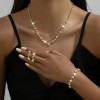 Joyería Juego De Collar Pulsera Pendientes Para Novia Mujer Dorado