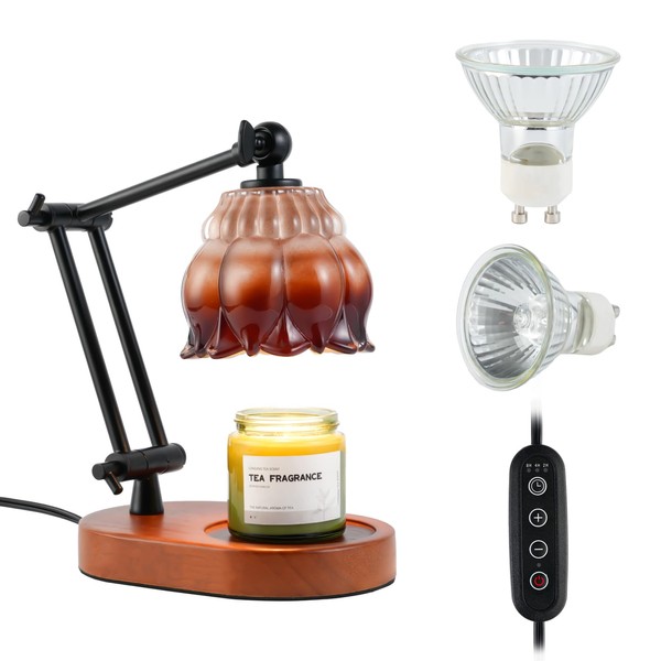 OHBET Candle Warmer Lamp with 2 Bulbs, Dimmable Candle Warmer