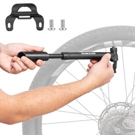 ROCKBROS Bicycle Pump Mini Pump 80 PSI with Holder Hand Pump Nylon Portable Presta & Schrader Approx. 88g for Bicycles, Sports Balls, Swimming Ring