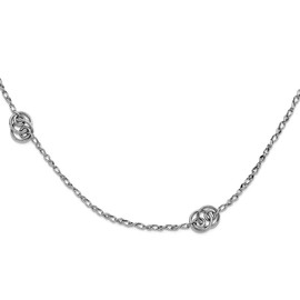 JewelryWeb 925 Sterling Silver Rhodium Plated Oval Linked Necklace 36 Inch Pendant-Necklace for Women