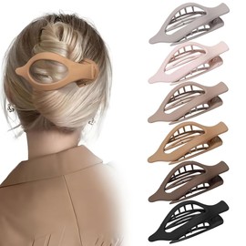 Flat Claw Clips for Women - 6 Pcs Duckbill Hair Clips for Women Frosted Surface No Slips Grip for Hair Clips for Thin Hair Thick Hair
