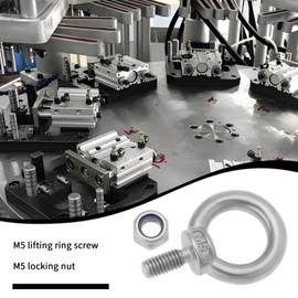 OTOTEC 4 Sets M5 Lifting Eyelets with M5 Lock Nuts, 304 Stainless Steel Eye Bolt for Mechanical Equipment, Electrical Power Supply, Sea Transportation