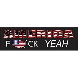 Rogue River Tactical 10x3 Patriotic Bumper Sticker Auto Decal USA Flag America F Yeah (America Yeah)