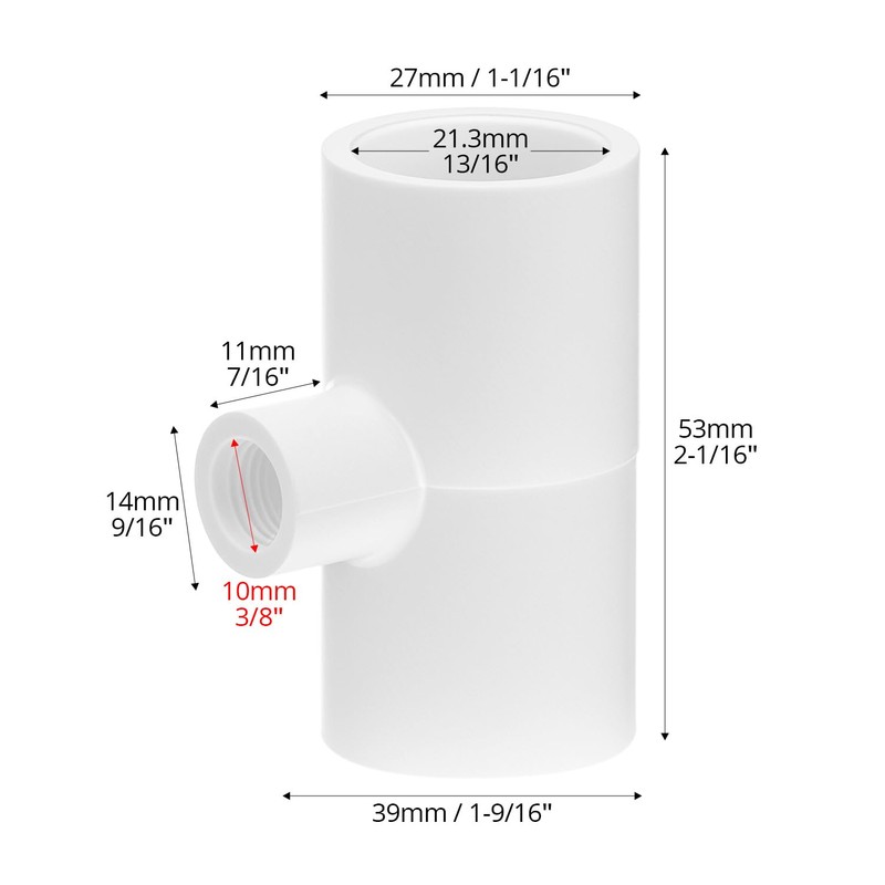 QWORK Chicken Waterer PVC Tee Fittings, 20 Pack PVC Pipe