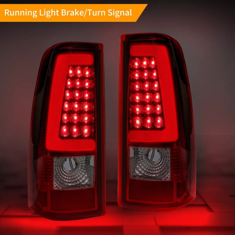 Mayello C-Tube LED Tail Lights RED For 2003-2006 Chevy Silverado