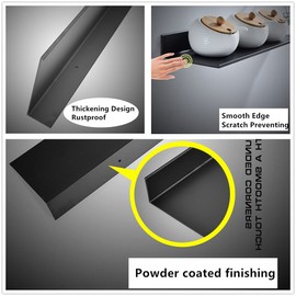 Z metnal Small Floating Shelves, Mini Display Metal Shelf for Collection, Decor Lack Wall Shelf, Utility Shelves,Aluminum, Wall Mounted, Matt Black, 8 inch, 2 Pack