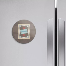 Unbranded Vintage Retro Easter Greetings Postage | 4'' X 4'' Round Decorative Magnet