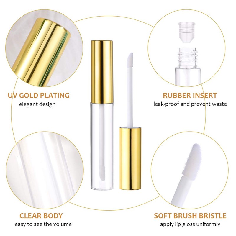 Frcolor Lip Gloss Tube Lip 10ml Clear Container Divider Bottle