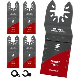 S&F STEAD & FAST Carbide Multi Tool Blades for Metal Cutting, 4-Pack, Carbide Oscillating Tool Blades, Universal Fit for Quick Release, Oscillating Blade for Hard Metal, Nail, Screws, Bolts