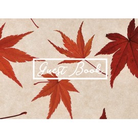 Wooden Leaves Guest Book Wedding: GuestBook 8.25"x6" For Sign In With Message Wood Cover Style Fall season Anniversary,Birthday,Memories,Bridal shower