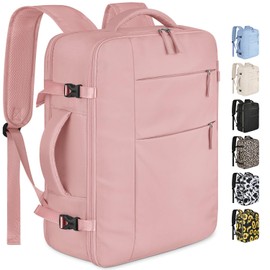 Capolo Travel Backpack for Women Men Waterproof Laptop Backpack Airlines Approved Carry On Backpack Bag Computer Bookbag for Business, Work, Traveling Fits 17 Inch Laptop(Pink)