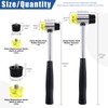 Glarks 2Pcs 25mm/35mm Double-Faced Soft Hammer Mallet with 4Pcs Replacement