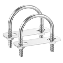 PATIKIL Round U-Bolts, 2 Pcs 1.5"(38mm) Inner Width 58mm Length M6 with Nut Plate Washer 304 Stainless Steel Round Bend U-Bolts for Boat Trailer Axle Sailboat