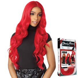 Sensationnel Shear muse lace wig - danisha deep laceparting hand tied ready to wear synthetic prestyled units (1B OFFBLACK)