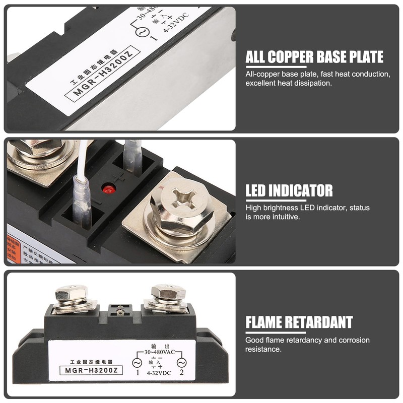 EVTSCAN 200A High Current DC-AC SSR Solid State Relay, with