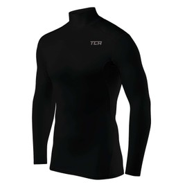 TCA Hyperfusion Compression Base Layer Maglia Manica Lunga sotto Maglia da Uomo - Collo Alto - Nero (Collo Alto), L