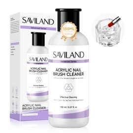 SAVILAND Advanced Acrylic Brush Cleaner: 3-Minute Effective Cleaning Plant-based Acrylic Nail Brush Cleaner and Conditioner Preserver Restorer for Manicure Brushes Tools Home DIY Nail Art Salon, 5 OZ