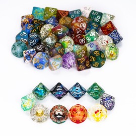 HDdais 10 Pack of D% Dice Random Color D00 Polyhedral Dice Set, 10 Sided D&D Dice for DND RPG MTG Table Games Dungeons and Dragons Dice