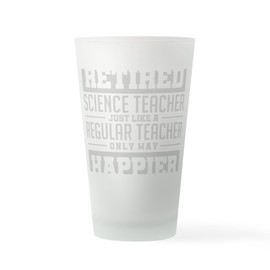 CafePress Retired Science Teacher Senior Scie Pint Glass, 16 oz. Drinking Glass