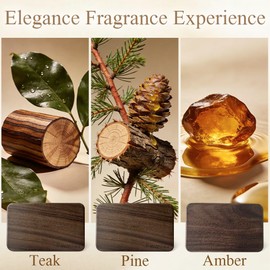 Car Air Freshener - Natural Wood Air Freshener - Plant Essential Oils Car Odor Eliminator Long Lasting Scent with Visor Clip for Vehicle Cabin Truck SUV - Pack of 3 (Teak-Pine-Amber)