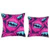 Horror Movie Pink Vampire Teeths Throw Pillow