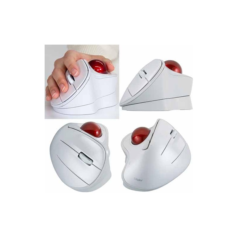 Nakabayashi MUS-TBIF182W Digio 2 Trackball Mouse with Adjustable Angle, Bluetooth