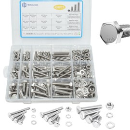 WZHUIDA 456 Piece M5 M6 M8 Hex Screws and Nuts Set, Stainless Steel Hexagonal Screws Nuts and Washers Assortment Kit, Machine Screws with Full Thread
