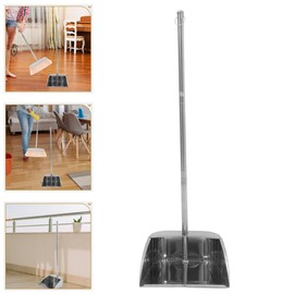 LIFKOME Dust Pot with Long Handle 29.5 Long Handle Commercial Stand Up Dustpan Heavy Durable Stainless Steel Upright Dustpan for Indoor Outdoor Kitchen Home Office