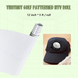 Tintnut White Golf HTV Vinyl Roll-12 x5ft Patterned Iron on Vinyl for T-Shirts Clothing Bags Heat Transfer Vinyl for All Cutting Machine