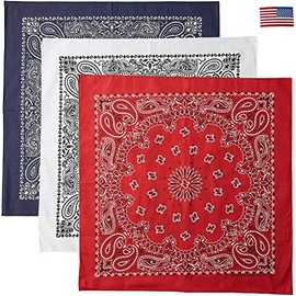 Bandana, France, Tricolor Set of 3 (France Navy Blue, White and Red) with rank insignia patch, white/red/navy